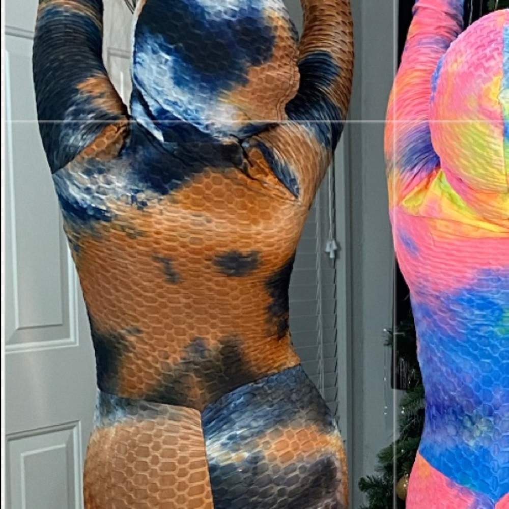 Brown Tye dye Hooded Jumpsuit